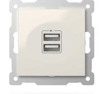 Розетка USB двойная ELBI Zena Vega белый, 5V, 2.1A M+K 609-010200-143