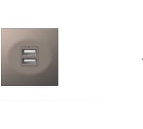 Розетка USB двойная ELBI Zena Vega антрацит, 5V, 2.1A M+K 609-014000-143