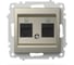 Розетка двойная компьютерная ELBI Zena Vega титан, Cat 6 M+K 609-011400-248 1