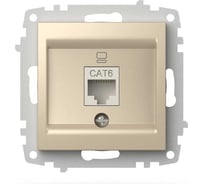 Розетка компьютерная ELBI Zena Vega слоновая кость, Cat 6 M+K 609-012500-247