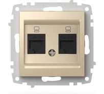 Розетка двойная компьютерная ELBI Zena Vega слоновая кость, Cat 6 M+K 609-012500-248