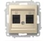 Розетка двойная компьютерная ELBI Zena Vega слоновая кость, Cat 6 M+K 609-012500-248 1