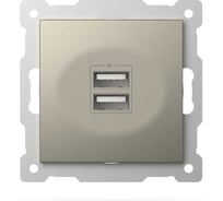 Розетка USB двойная ELBI Zena Vega титан, 5V, 2.1A M+K 609-011400-143