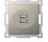 Розетка USB двойная ELBI Zena Vega титан, 5V, 2.1A M+K 609-011400-143 1