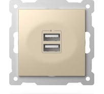 Розетка USB двойная ELBI Zena Vega слоновая кость, 5V, 2.1A M+K 609-012500-143