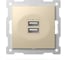 Розетка USB двойная ELBI Zena Vega слоновая кость, 5V, 2.1A M+K 609-012500-143 1