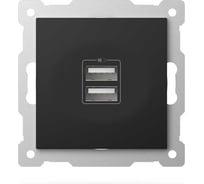 Розетка USB двойная ELBI Zena Vega черный матовый, 5V, 2.1A M+K 609-014800-143