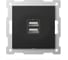 Розетка USB двойная ELBI Zena Vega черный матовый, 5V, 2.1A M+K 609-014800-143 1