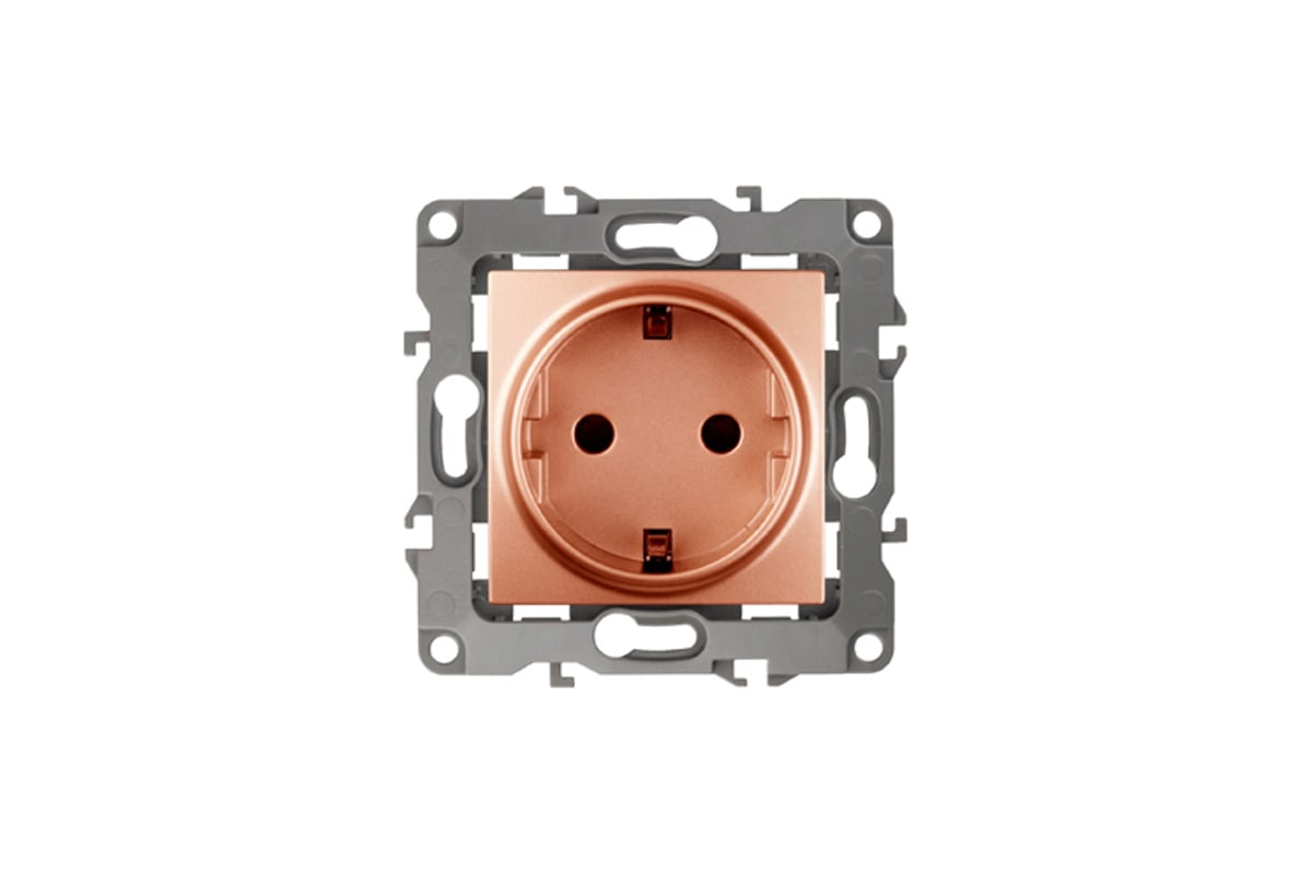 Розетка ЭРА 12-2102-14 2P+E, Schuko, со шторками, 16A-250В, IP20, медь ...