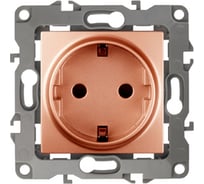 Розетка ЭРА 12-2102-14 2P+E, Schuko, со шторками, 16A-250В, IP20, медь 10/100/2500 Б0019325