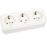 3-местная розетка SVET RA 16-365-Белый открытой установки с заземлением EV0311-0019
