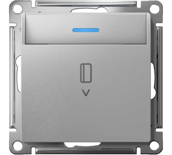 Механизм выключателя карточного Systeme Electric ATLASDESIGN с подсветкой, 10А, без задержки отключения, алюминий ATN000314 1