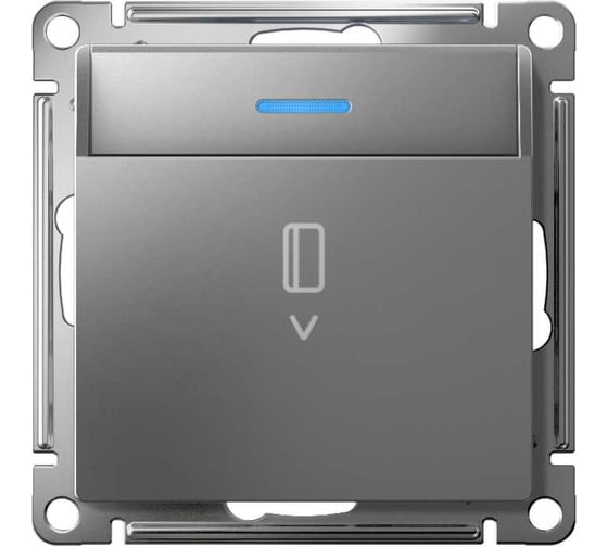 Механизм выключателя карточного Systeme Electric ATLASDESIGN с подсветкой, 10А, без задержки отключения, сталь ATN000914 1