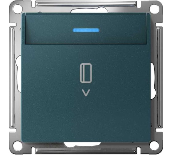 Механизм выключателя карточного Systeme Electric ATLASDESIGN с подсветкой, 10А, без задержки отключения, изумруд ATN000814 1