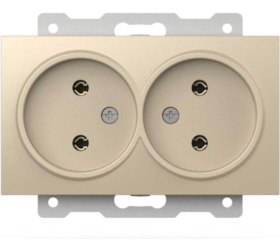 Розетка 2-я без заземления ELBI Zena Vega Слоновая Кость M+K 12 шт 609-012500-908