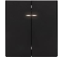 Механизм выключателя KRANZ STRONG 2-клавишный с подсветкой 10А с/у антрацит KR-78-0714-5