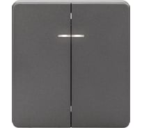 Механизм выключателя KRANZ ROUND 2-клавишный с подсветкой 10А с/у титан KR-78-0714-2