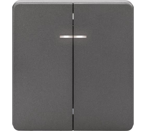 Механизм выключателя KRANZ ROUND 2-клавишный с подсветкой 10А с/у титан KR-78-0714-2