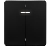 Механизм выключателя KRANZ ROUND 2-клавишный с подсветкой 10А с/у оникс KR-78-0714-3