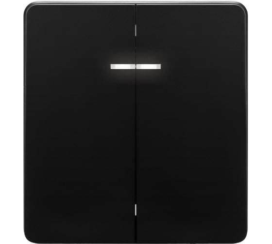 Механизм выключателя KRANZ ROUND 2-клавишный с подсветкой 10А с/у оникс KR-78-0714-3