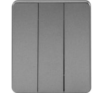 Механизм выключателя KRANZ ROUND 3-клавишный 10А с/у титан KR-78-0707-2