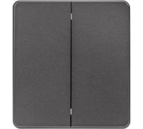 Механизм выключателя KRANZ ROUND 2-клавишный для жалюзи возвратный 10А с/у титан KR-78-0711-2