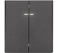 Механизм выключателя KRANZ STRONG 2-клавишный с подсветкой 10А с/у графит KR-78-0714-6