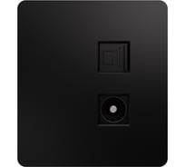 Механизм розетки KRANZ ROUND RJ45 категория 6 + TV оникс KR-78-0722-3