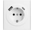 Механизм розетки KRANZ STRONG 1-м с/з, с защитными шторками 16А USB A+C 5В/3А жемчуг KR-78-0704-4 1