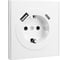 Механизм розетки KRANZ STRONG 1-м с/з, с защитными шторками 16А USB A+C 5В/3А жемчуг KR-78-0704-4 5