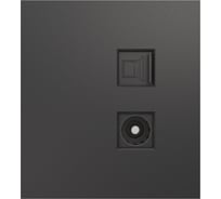 Механизм розетки KRANZ STRONG RJ45 категория 6 + TV графит KR-78-0722-6