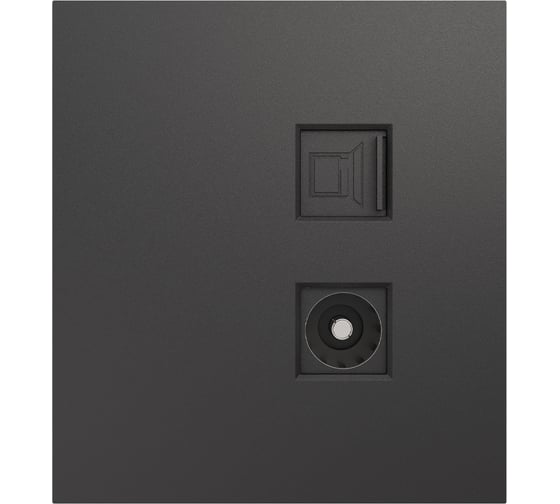 Механизм розетки KRANZ STRONG RJ45 категория 6 + TV графит KR-78-0722-6