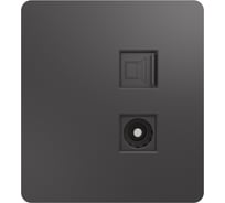Механизм розетки KRANZ ROUND RJ45 категория 6 + TV титан KR-78-0722-2