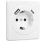 Механизм розетки KRANZ ROUND 1-м с/з, с защитными шторками 16А USB A+C 5В/3А перламутр KR-78-0704-1 5