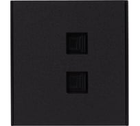 Розетка двойная компьютерная RJ45 KRANZ STRONG категория 6 с/у антрацит KR-78-0725-5