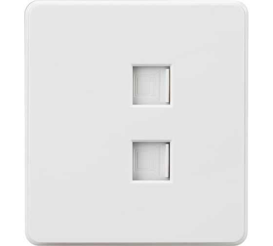 Розетка двойная компьютерная RJ45 KRANZ ROUND категория 6 с/у перламутр KR-78-0725-1