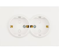 Розетка 2-местная STEKKER с з/ш, с/з, СЗК, 250В, 16А, серия Эмили, RST16-5114-01ZK, белый фарфор, soft touch, 50236