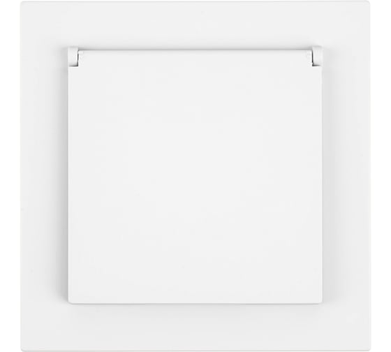 Розетка 1-местная STEKKER с крышкой с защитными шторками, с/з, 250В, 16А, серия Мия, RST16-3112-01, белая магнолия, 50441