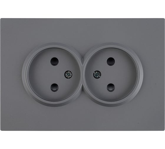 Розетка 2-местная STEKKER с з/ш, б/з, СЗК, 250В, 16А, серия Эмили, RST16-5116-10ZK, платиново-серый, soft touch, 50245