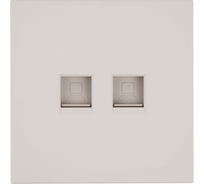 Розетка компьютерная 2-местная STEKKER RJ-45 (механизм), серия Мия, RST00-3111-08, пудровый жемчуг, 50481