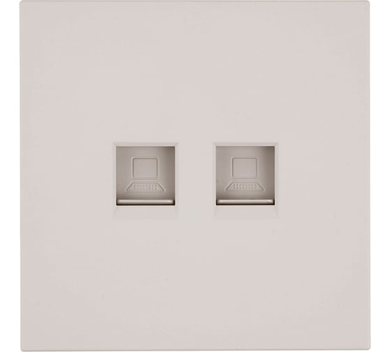 Розетка компьютерная 2-местная STEKKER RJ-45 (механизм), серия Мия, RST00-3111-08, пудровый жемчуг, 50481