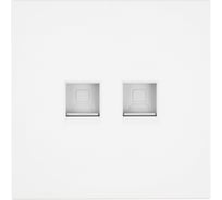 Розетка компьютерная 2-местная STEKKER RJ-45 (механизм), серия Мия, RST00-3111-01, белая магнолия, 50437