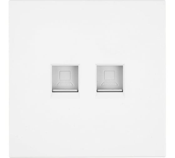 Розетка компьютерная 2-местная STEKKER RJ-45 (механизм), серия Мия, RST00-3111-01, белая магнолия, 50437