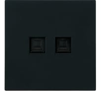 Розетка компьютерная 2-местная STEKKER RJ-45 (механизм), серия Мия, RST00-3111-05, черный бархат, 50451