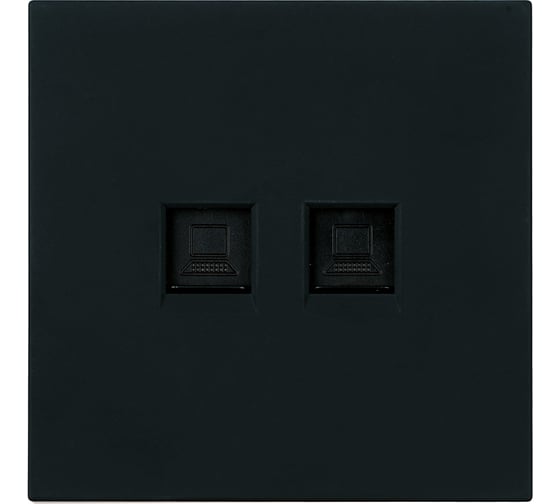 Розетка компьютерная 2-местная STEKKER RJ-45 (механизм), серия Мия, RST00-3111-05, черный бархат, 50451