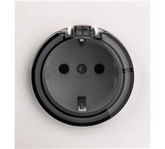 Механизм розетки KRANZ STRONG 1-м с заземлением, со шторками и крышкой 16А жемчуг KR-78-0702-4