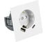 Механизм розетки 1-местной STEKKER защитные шторки, с заземлением 16А + USB + Type C, 250В, 20W, серия Мия, RST16-3119-01, белая магнолия, 50438 2