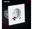 Механизм розетки 1-местной STEKKER защитные шторки, с заземлением 16А + USB + Type C, 250В, 20W, серия Мия, RST16-3119-01, белая магнолия, 50438 13