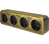 4-местная розетка SVET RA 16-445-Черная Бронза открытой установки с заземлением EV0311-0060