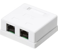 Компьютерная розетка TWIST на 2 порта RJ-45 8p8c, cat. 5e, на плате, J-8P8C-C5E-2P-TWCS